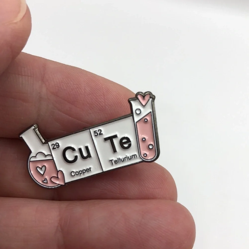 3/$25 “CuTe” Chemistry Geek Pin, Periodic Table, Table of Elements